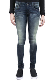 DIESEL Grupee-NE 0601L moteriški džinsai W25 Jogg Sweat Super Slim Stretch tamsiai mėlyni 