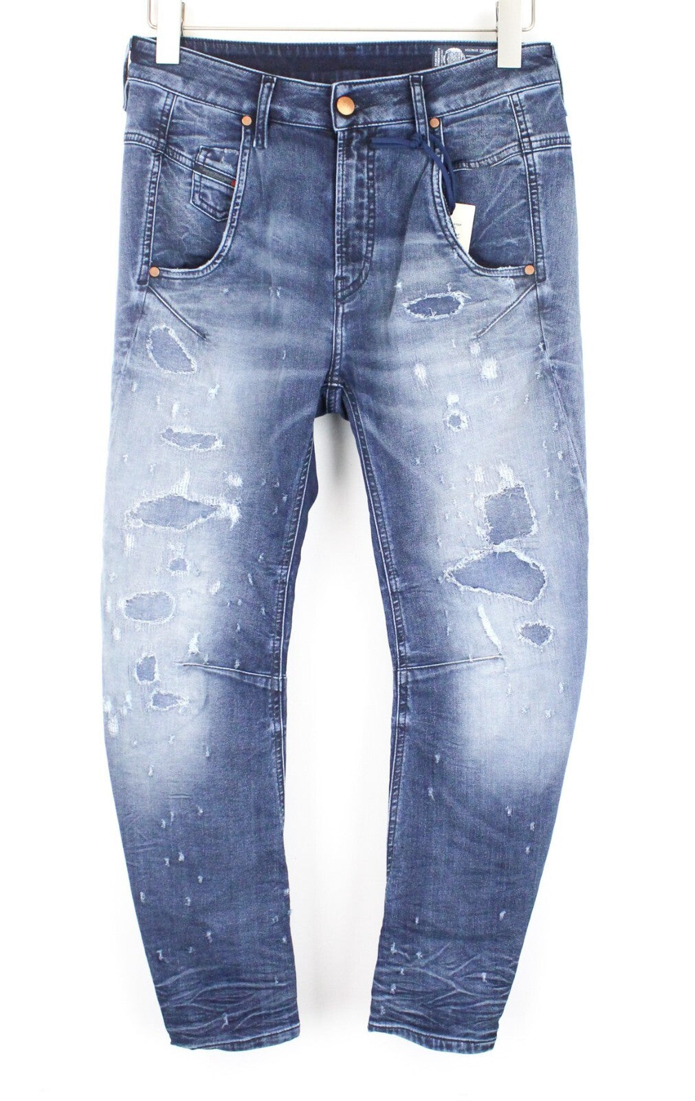 DIESEL Fayza-NE 069CC moteriški džinsai W25 Jogg Sweat Distress Boyfriend tamprūs mėlyni 