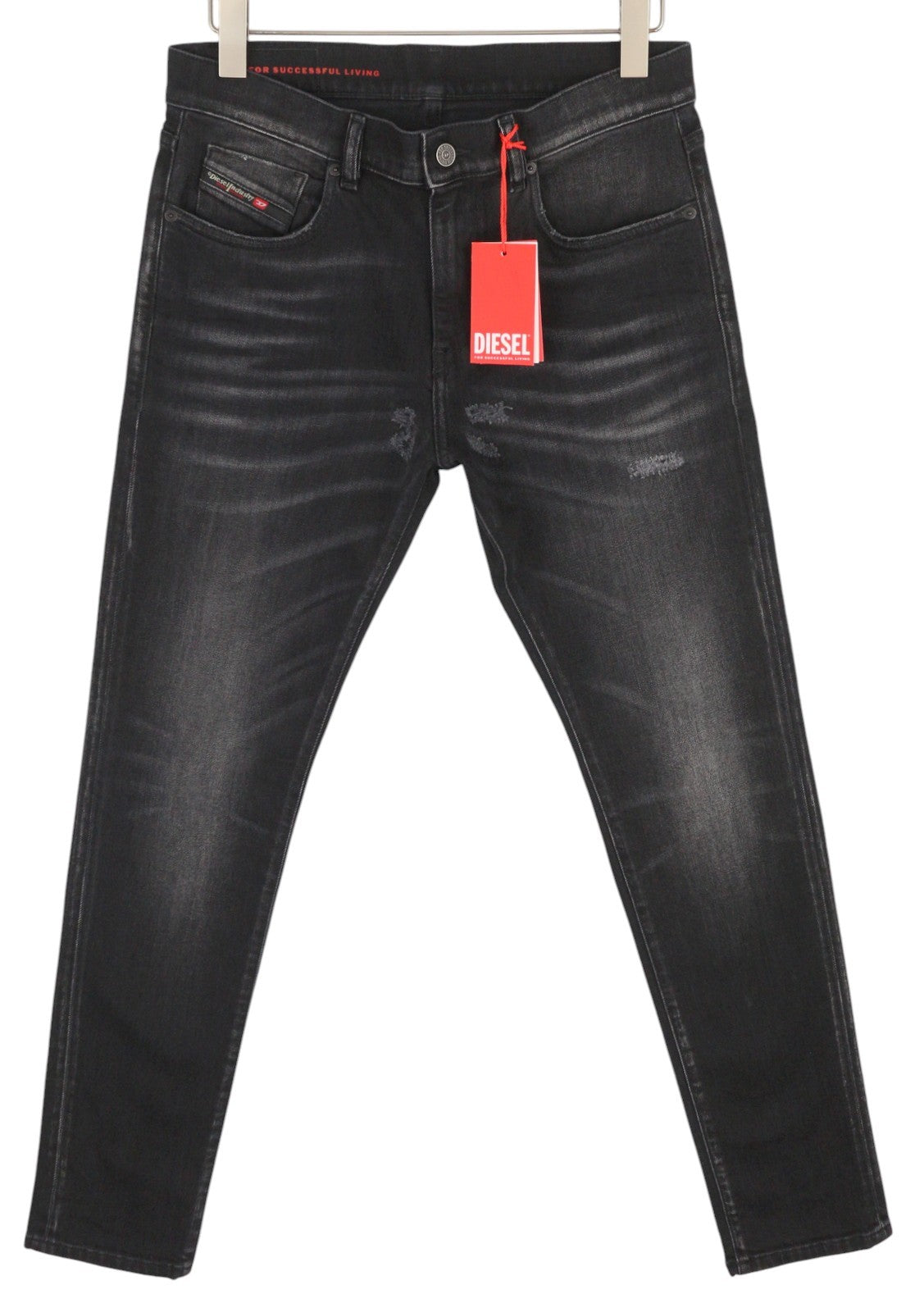 DIESEL 2019 D-Strukt 09F59 vyriški džinsai W32/L32 Slim Ripped skalbti RRP 250 € 