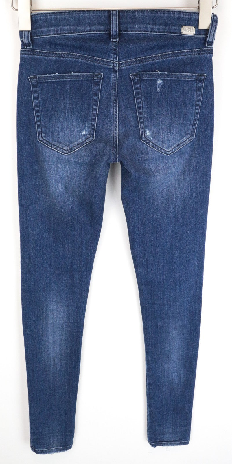 DIESEL Slandy 089AI moteriški džinsai W26/L32 itin aptempti medvilniniai tamprūs džinsai, mėlyni 
