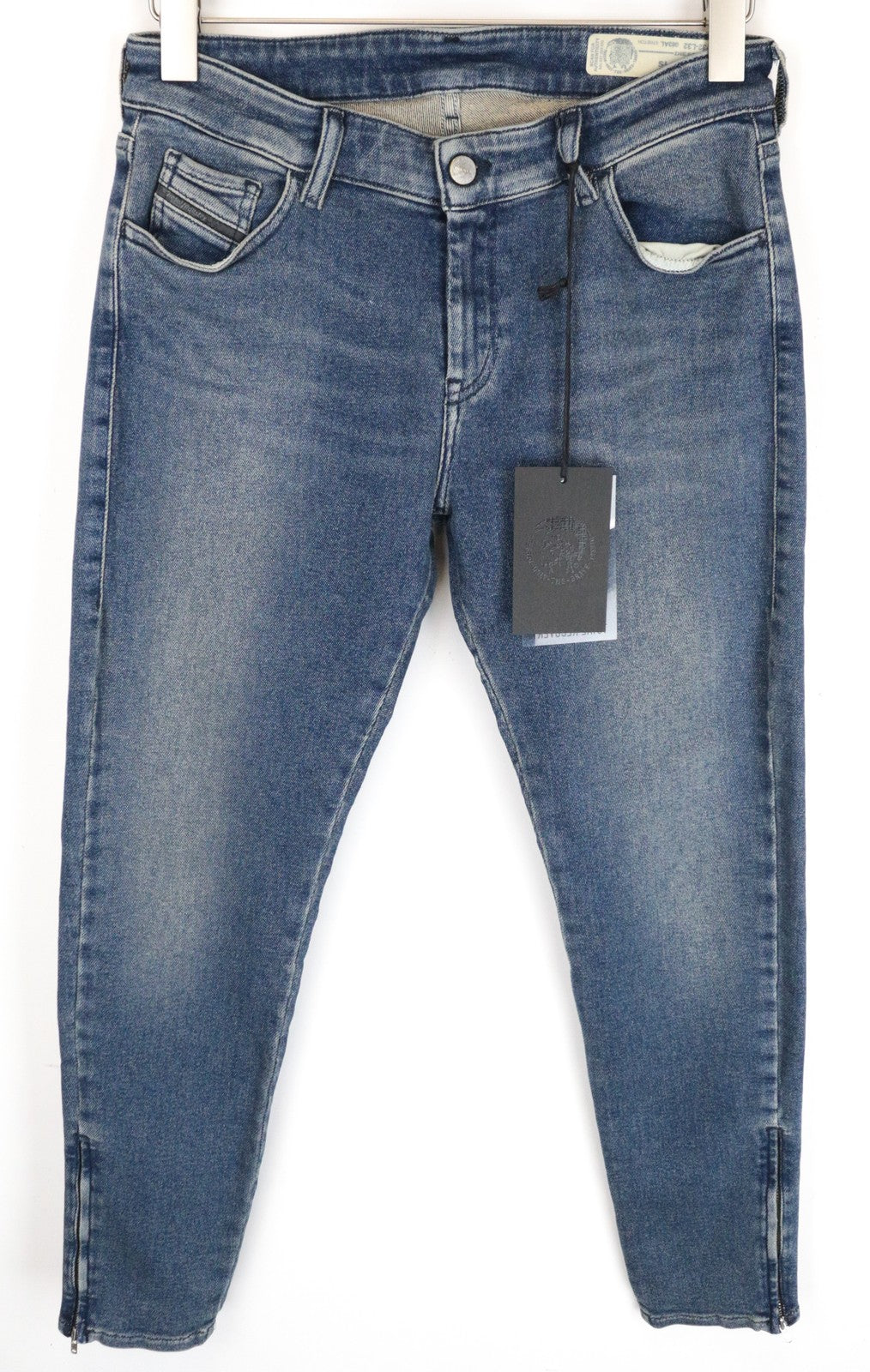 DIESEL Slandy-Zip 083AL moteriški džinsai W32/L32 itin aptempti, tamprūs, mėlyni 