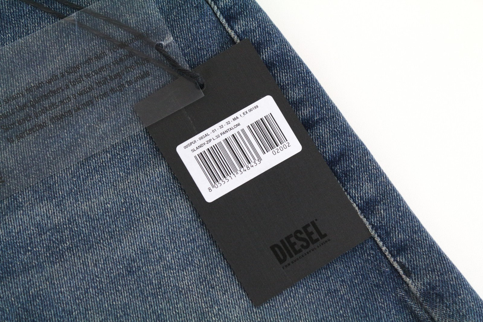 DIESEL Slandy-Zip 083AL moteriški džinsai W32/L32 itin aptempti, tamprūs, mėlyni 