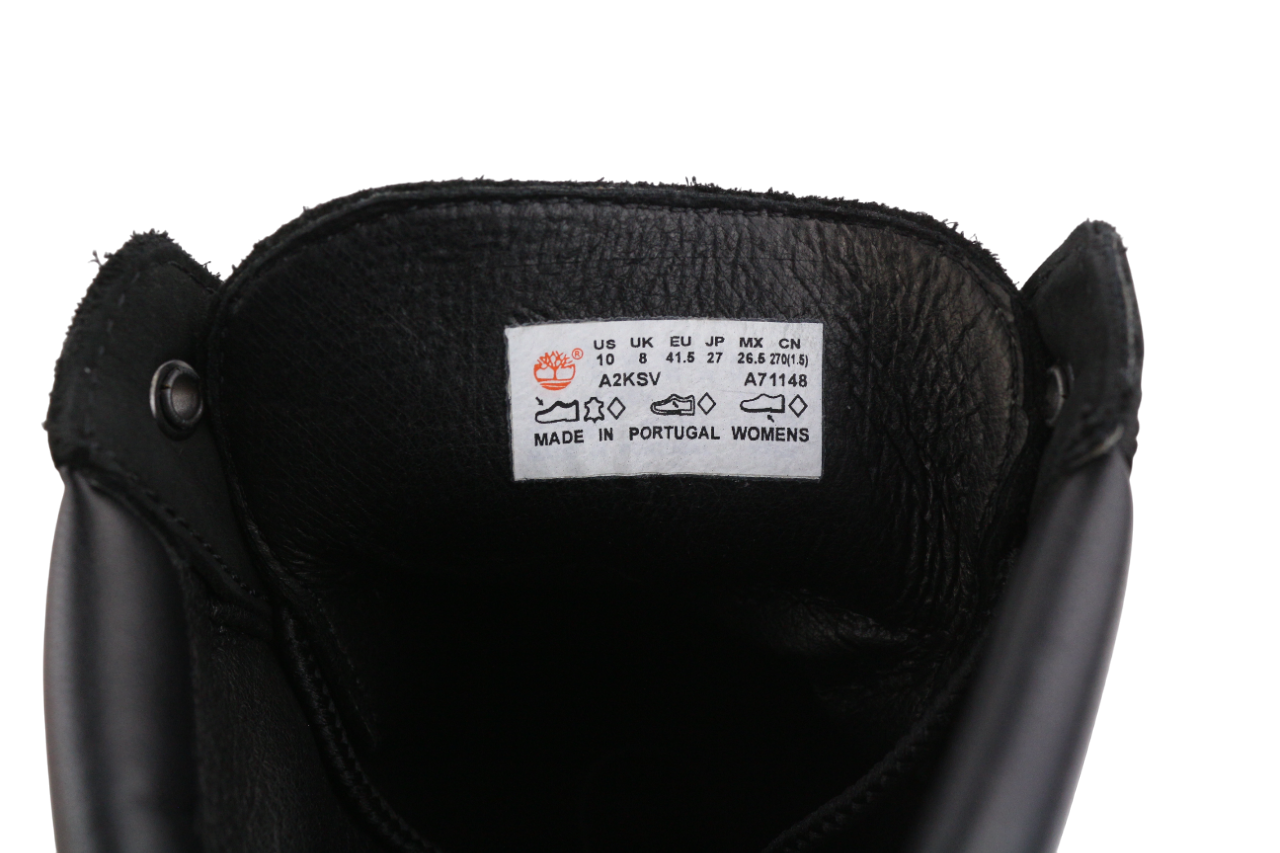 TIMBERLAND A2KSV moteriški batai EU41.5 UK8 juodi odiniai suvarstomi migdolų nosimi 