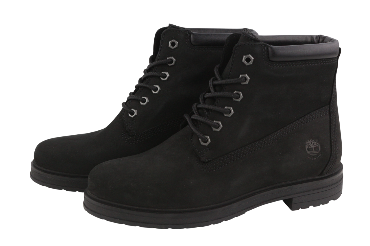 TIMBERLAND A2KSV moteriški batai EU41.5 UK8 juodi odiniai suvarstomi migdolų nosimi 