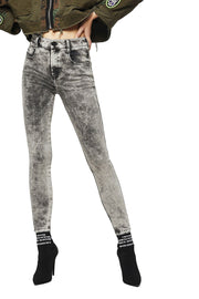 DIESEL Slandy-High 069GQ moteriški džinsai W25/L34 itin aptempti pilki tamprūs medvilniniai džinsai 