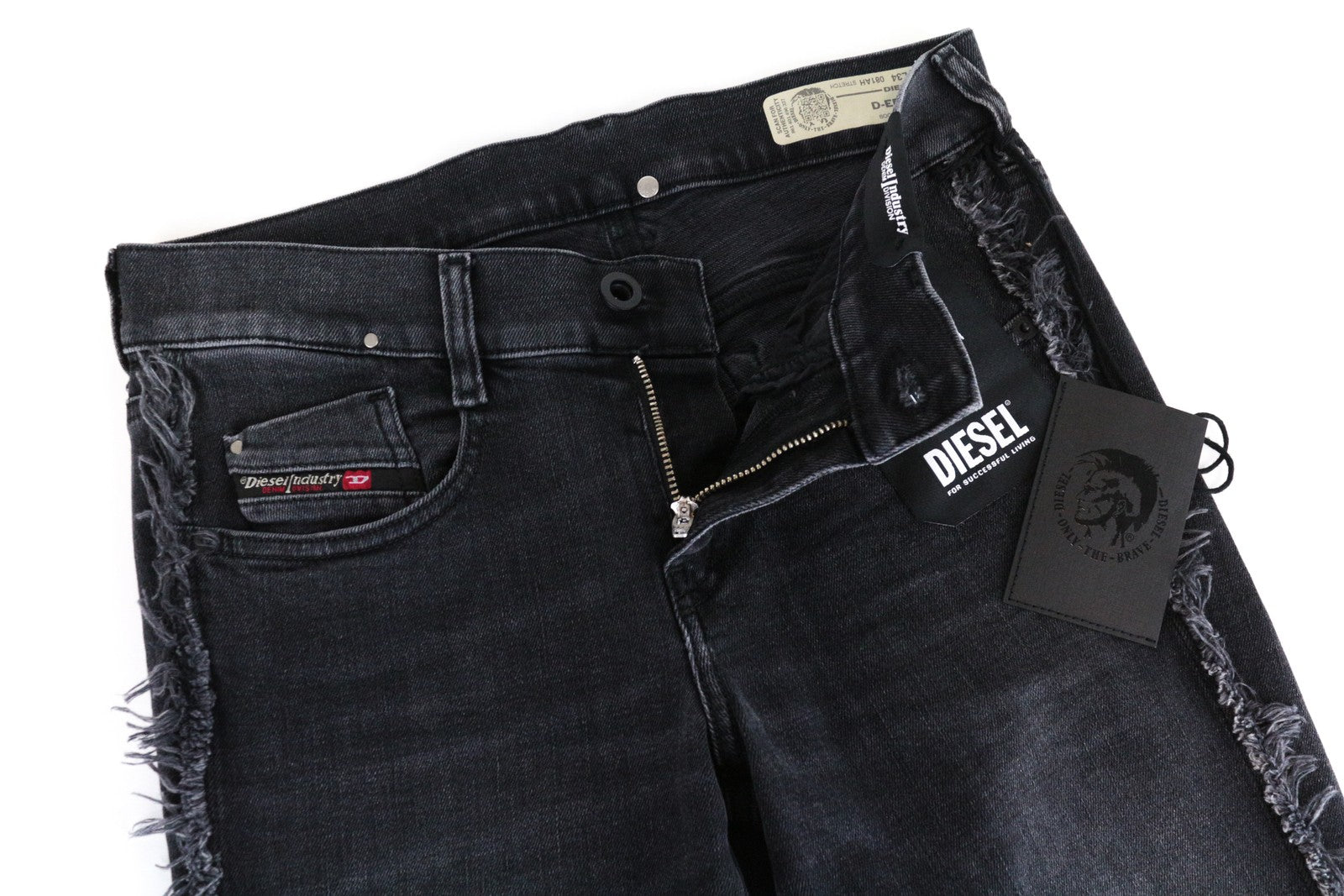 DIESEL D-Ebbey-F 081AH moteriški džinsai W26/L34 laisvo kirpimo medvilniniai tamprūs džinsai, pilki, skalbti 