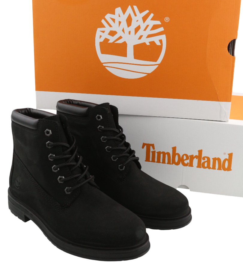 TIMBERLAND A2KSV moteriški batai EU38 UK5 juodi odiniai su raišteliais, migdolų nosis 