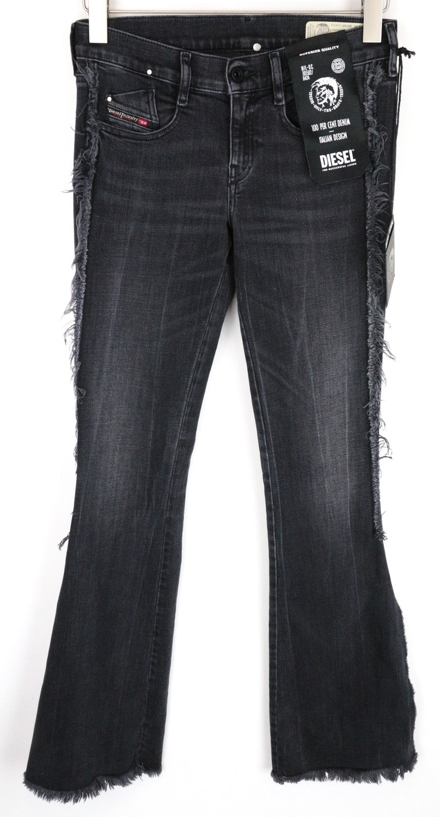 DIESEL D-Ebbey-F 081AH moteriški džinsai W25/L34 laisvo kirpimo medvilniniai tamprūs pilki džinsai 