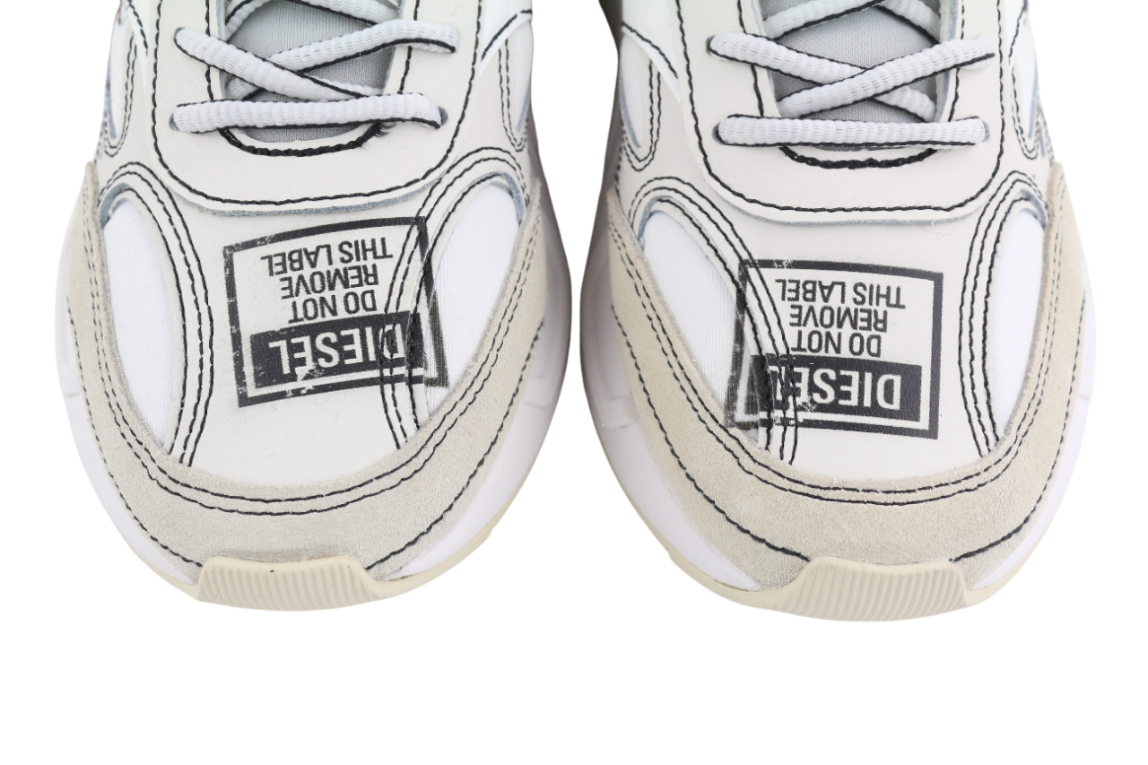 DIESEL S-Serendipity Sport moteriški sportbačiai, EU36, balti, žemi, suvarstomi, rekomenduojama kaina – 225 € 