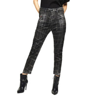 DIESEL D-Fayza-SP-NE 0094M moteriški džinsai W26 Jogg Sweat Boyfriend juodi gyvūnų rašto