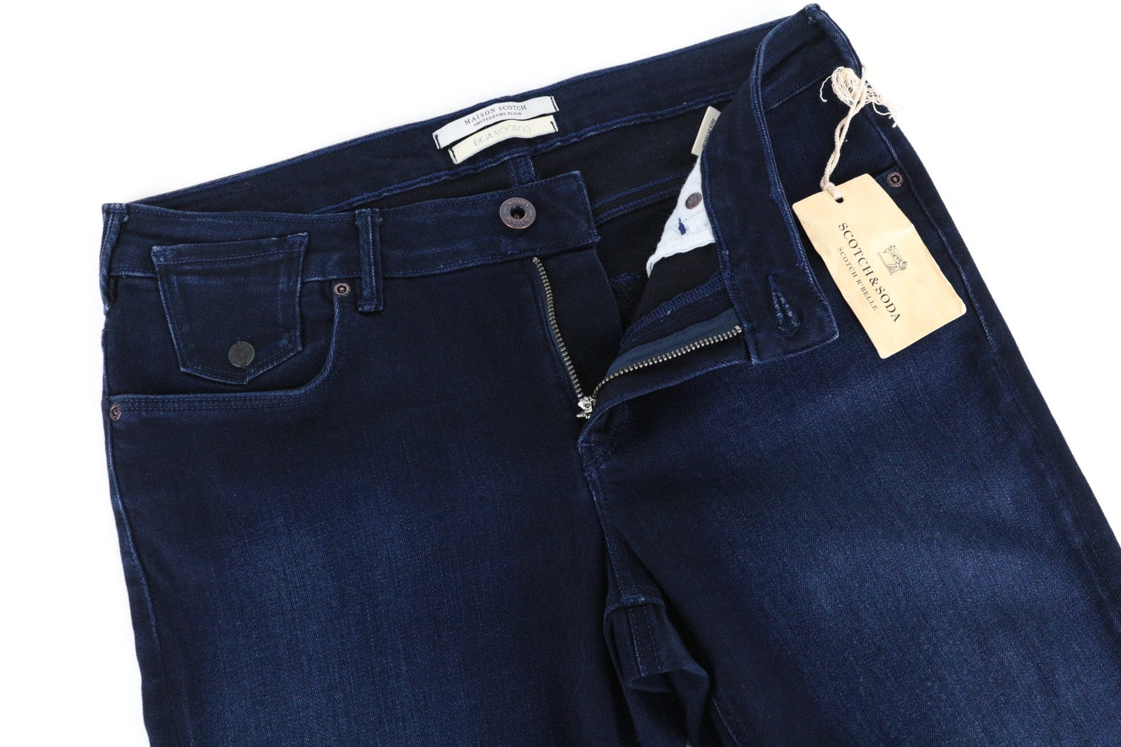 MAISON SCOTCH La Parisienne moteriški džinsai W31 Skinny Classic tamsiai mėlyni su užtrauktuku 