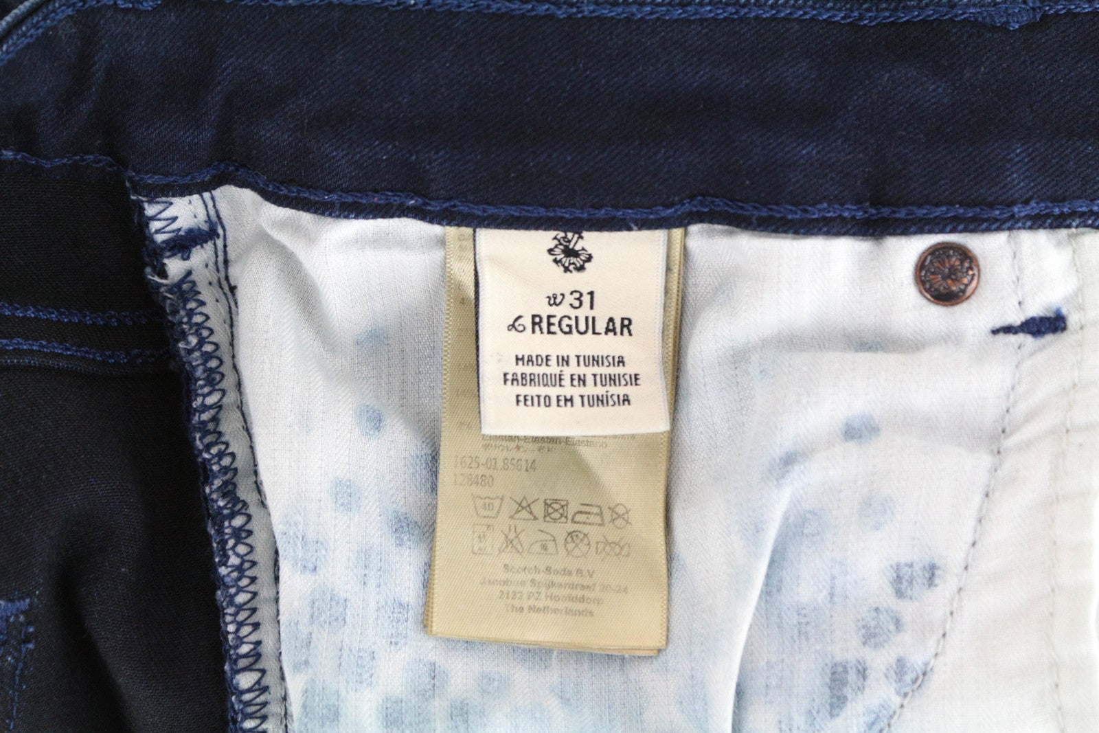 MAISON SCOTCH La Parisienne moteriški džinsai W31 Skinny Classic tamsiai mėlyni su užtrauktuku 