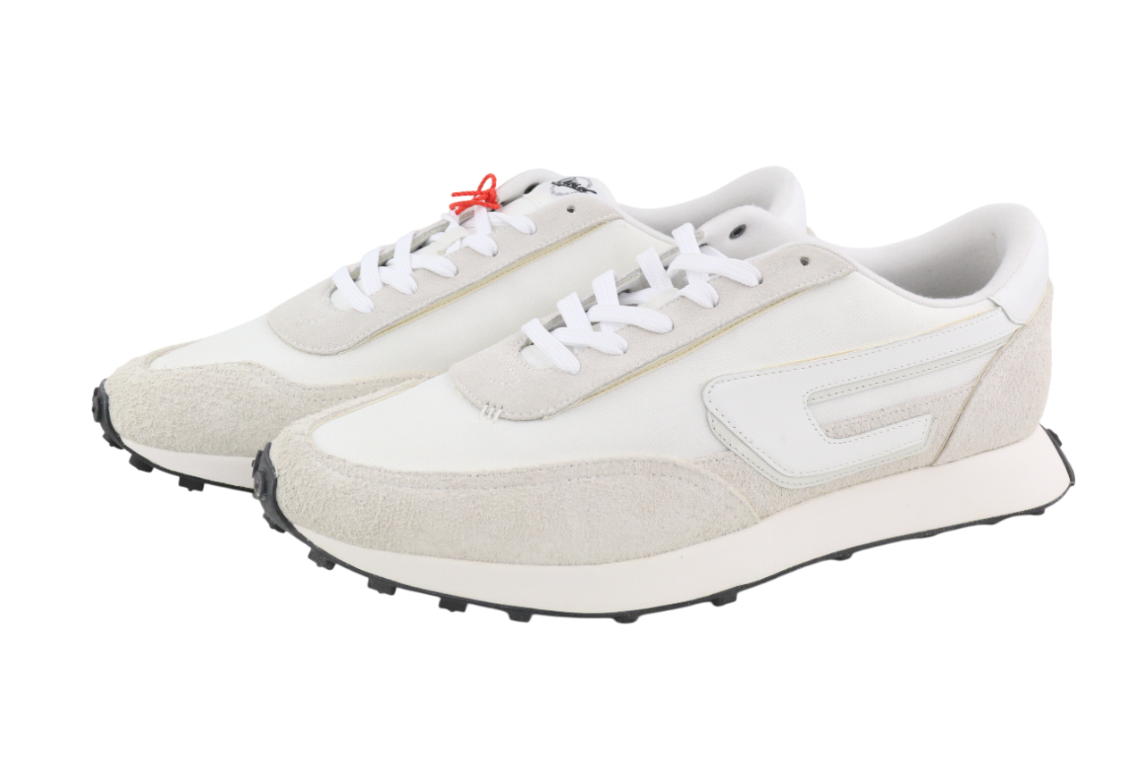 DIESEL S-Racer-Lc vyriški sportbačiai, 45 €, baltos odos, rekomenduojama mažmeninė kaina – 195 € 