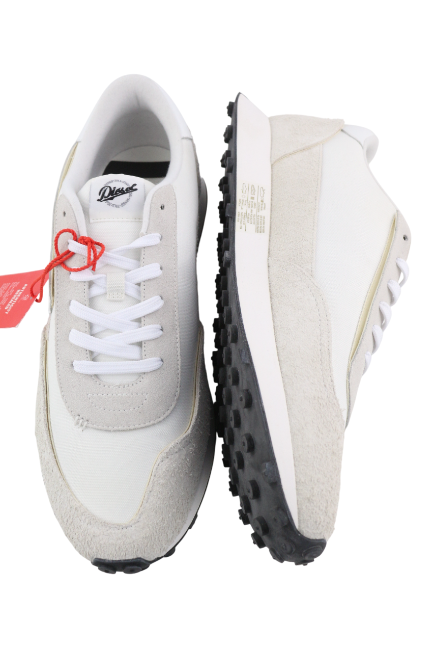 DIESEL S-Racer-Lc vyriški sportbačiai, 45 €, baltos odos, rekomenduojama mažmeninė kaina – 195 € 