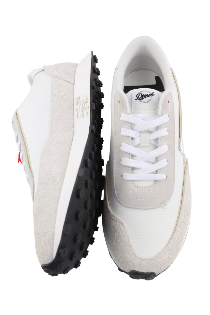 DIESEL S-Racer-Lc vyriški sportbačiai, 45 €, baltos odos, rekomenduojama mažmeninė kaina – 195 € 