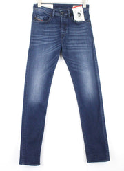 DIESEL Buster 087AS vyriški džinsai W27/L32 su sagomis, siaurėjančiais, skalbtais berniukams, mėlyni 