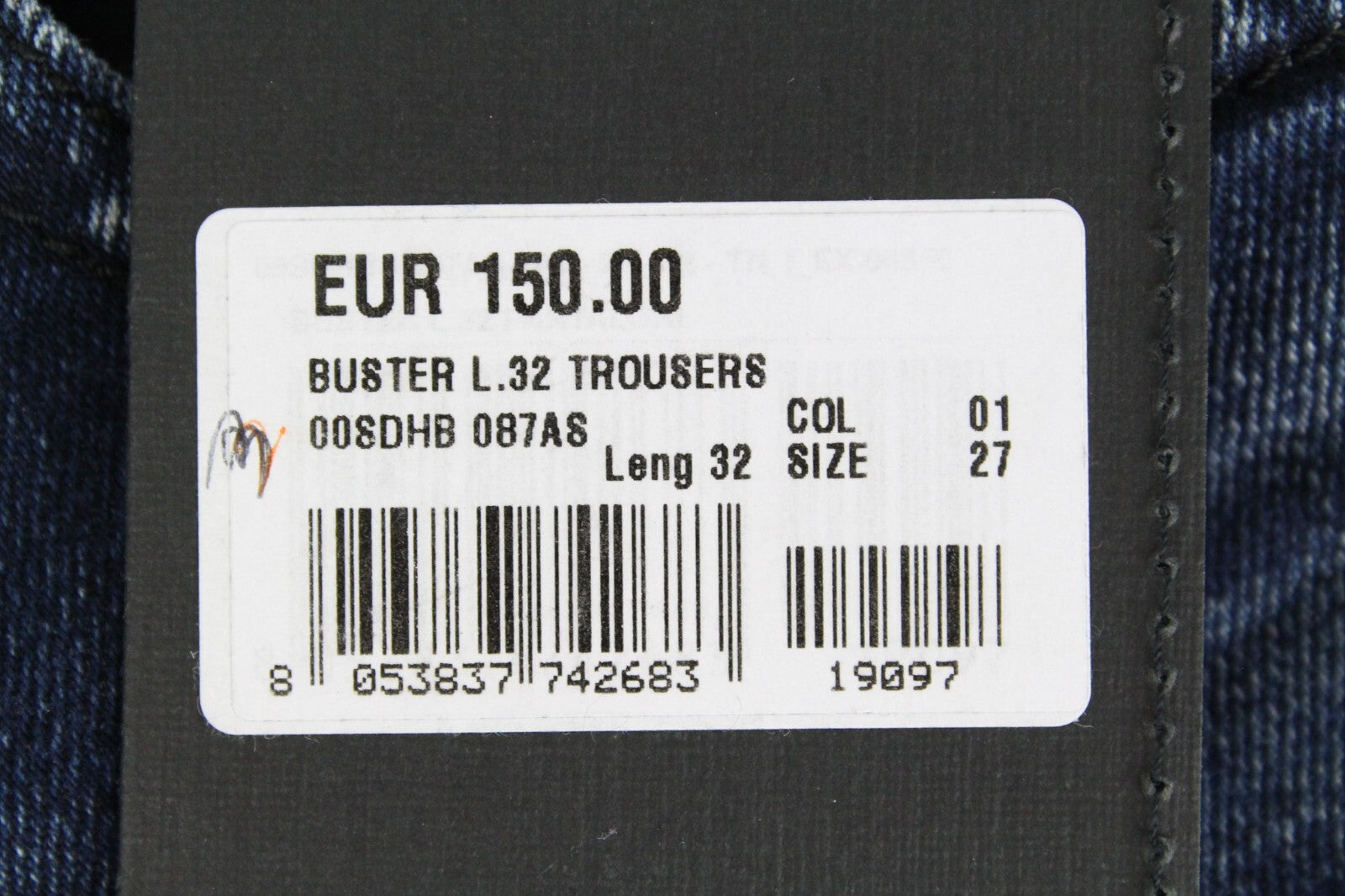 DIESEL Buster 087AS vyriški džinsai W27/L32 su sagomis, siaurėjančiais, skalbtais berniukams, mėlyni 