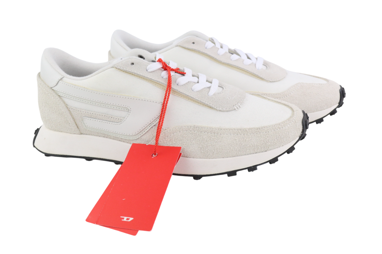 DIESEL S-Racer-Lc vyriški sportbačiai, EU41, balti, odiniai, kaina žemu pamušalu, 195 € 