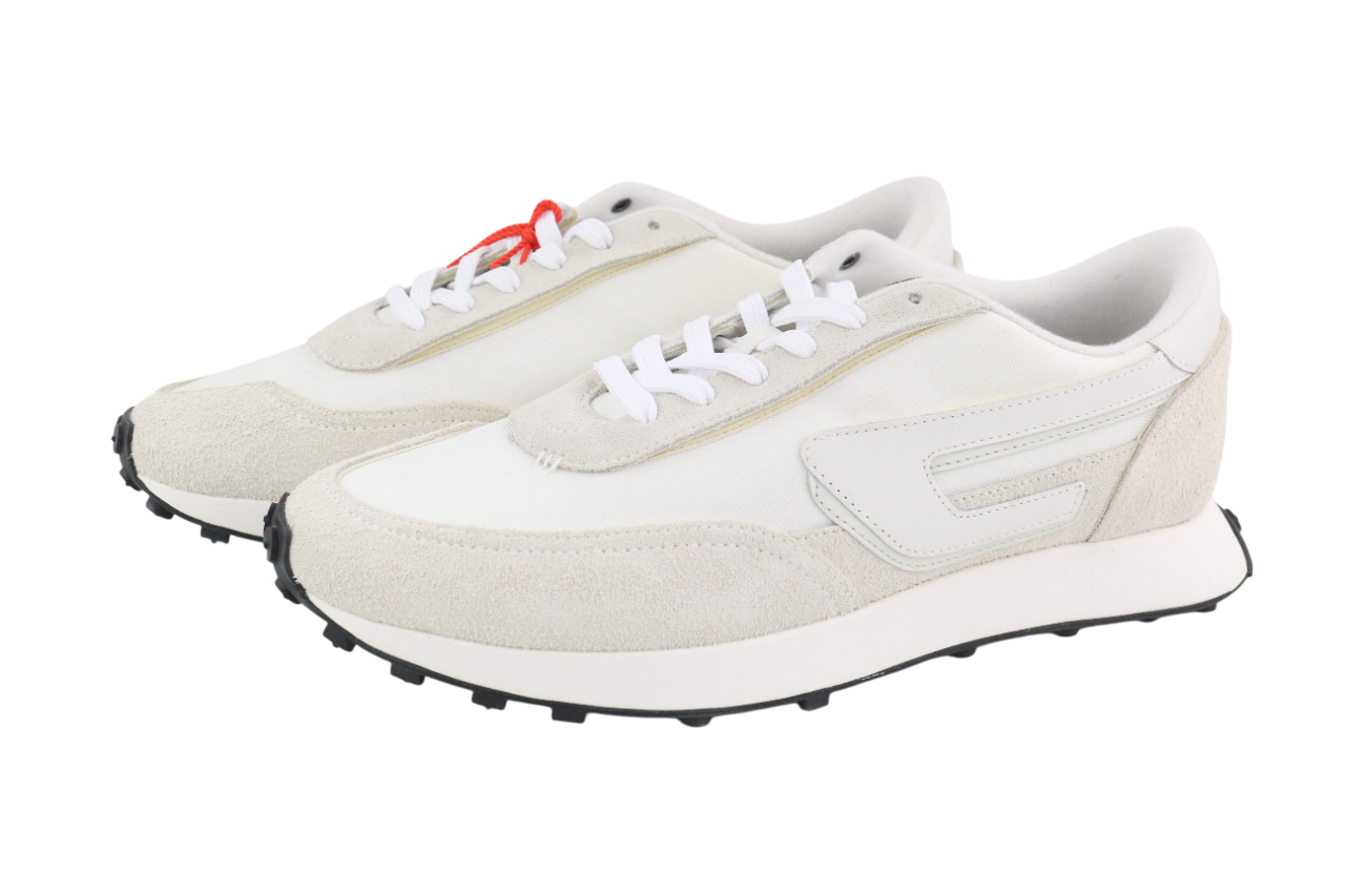 DIESEL S-Racer-Lc vyriški sportbačiai, EU41, balti, odiniai, kaina žemu pamušalu, 195 € 