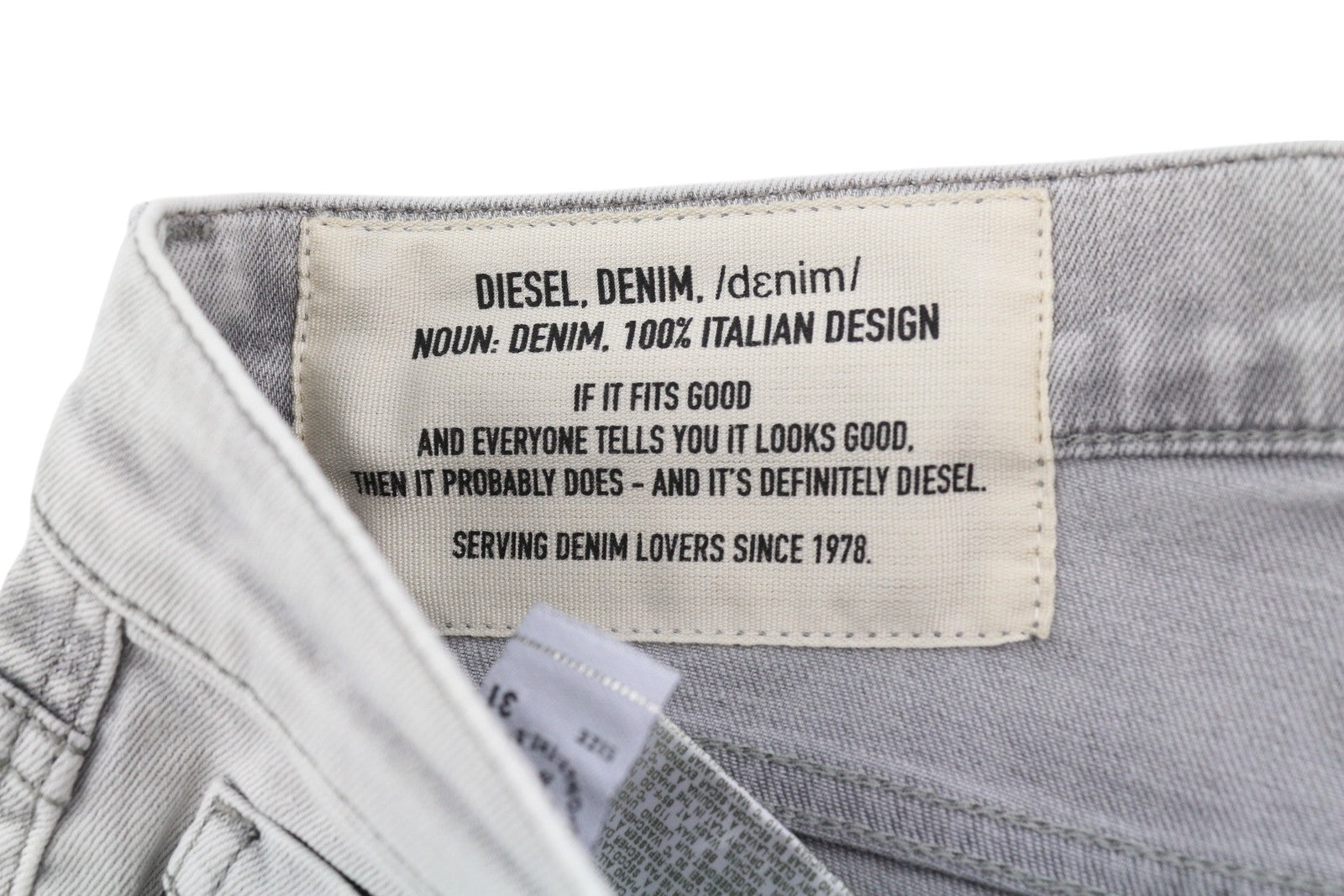 DIESEL D-Strukt 069RE vyriški džinsai W31/L34, ploni, tamprūs užtrauktukai, pilki, RRP 180 € 