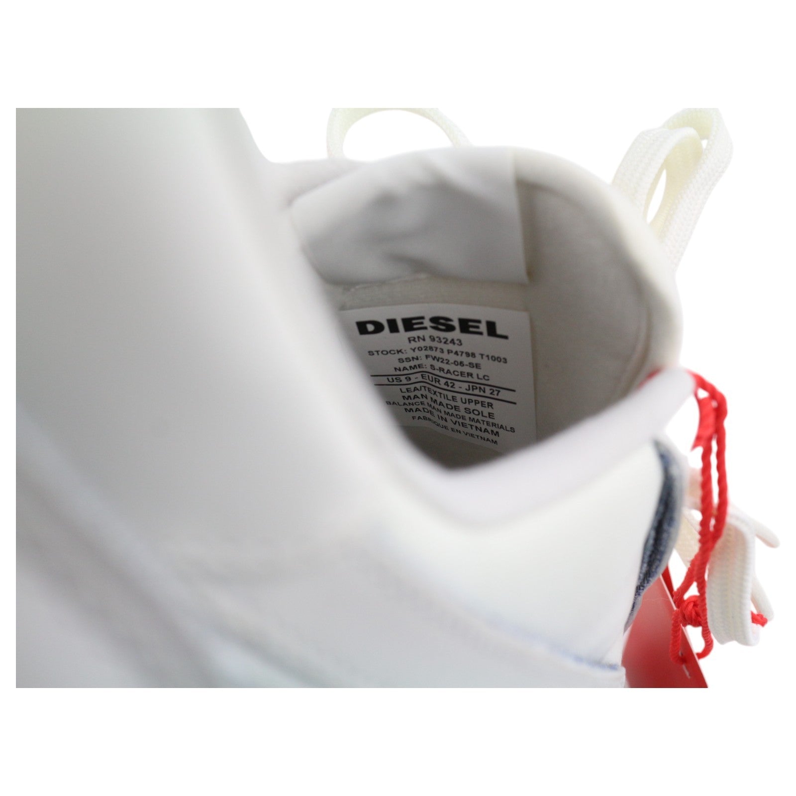 DIESEL S-Racer LC vyriški sportbačiai, balti, zomšos ir odos, kaina 195 USD