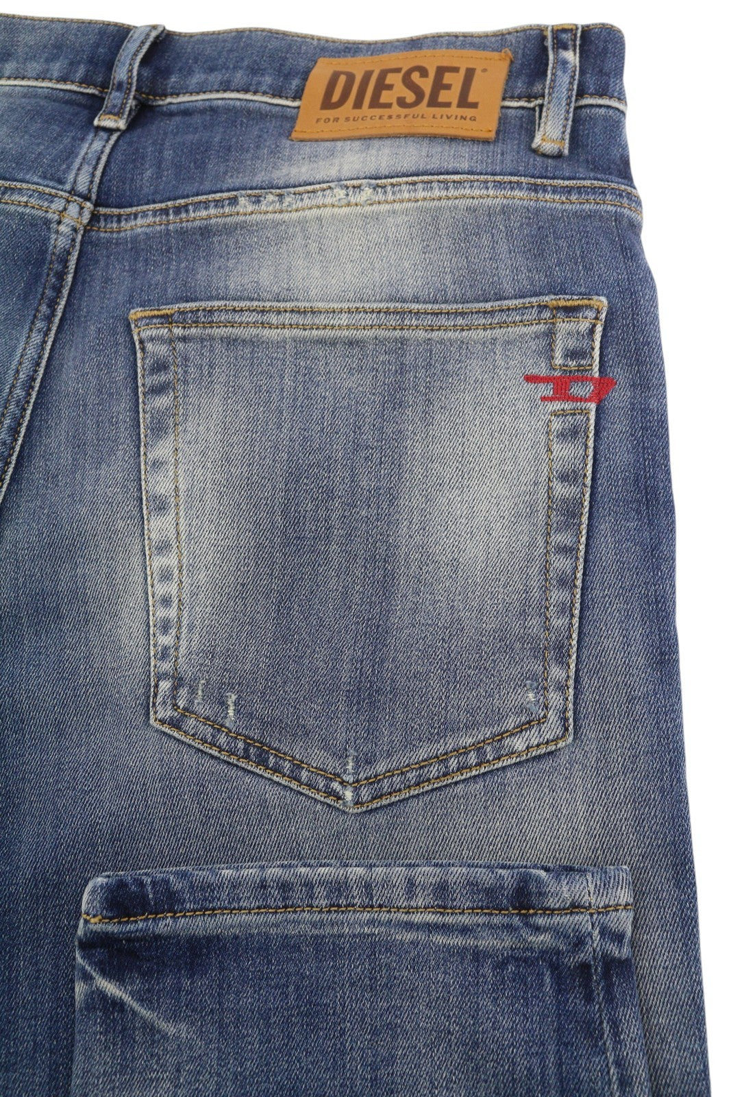 DIESEL D-Fining 009RS vyriški džinsai W31/L30 siaurėjantys tamprūs skalbtos mėlynos spalvos 