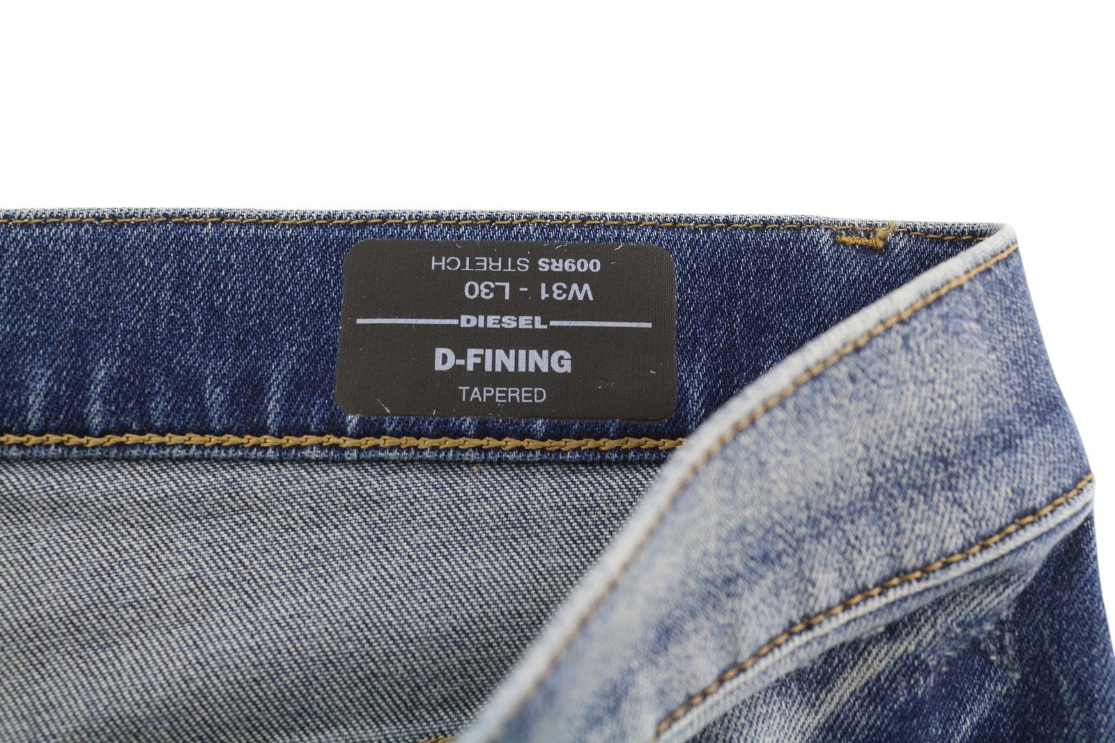 DIESEL D-Fining 009RS vyriški džinsai W31/L30 siaurėjantys tamprūs skalbtos mėlynos spalvos 