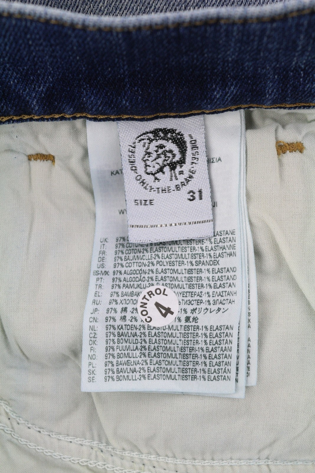 DIESEL D-Fining 009RS vyriški džinsai W31/L30 siaurėjantys tamprūs skalbtos mėlynos spalvos 