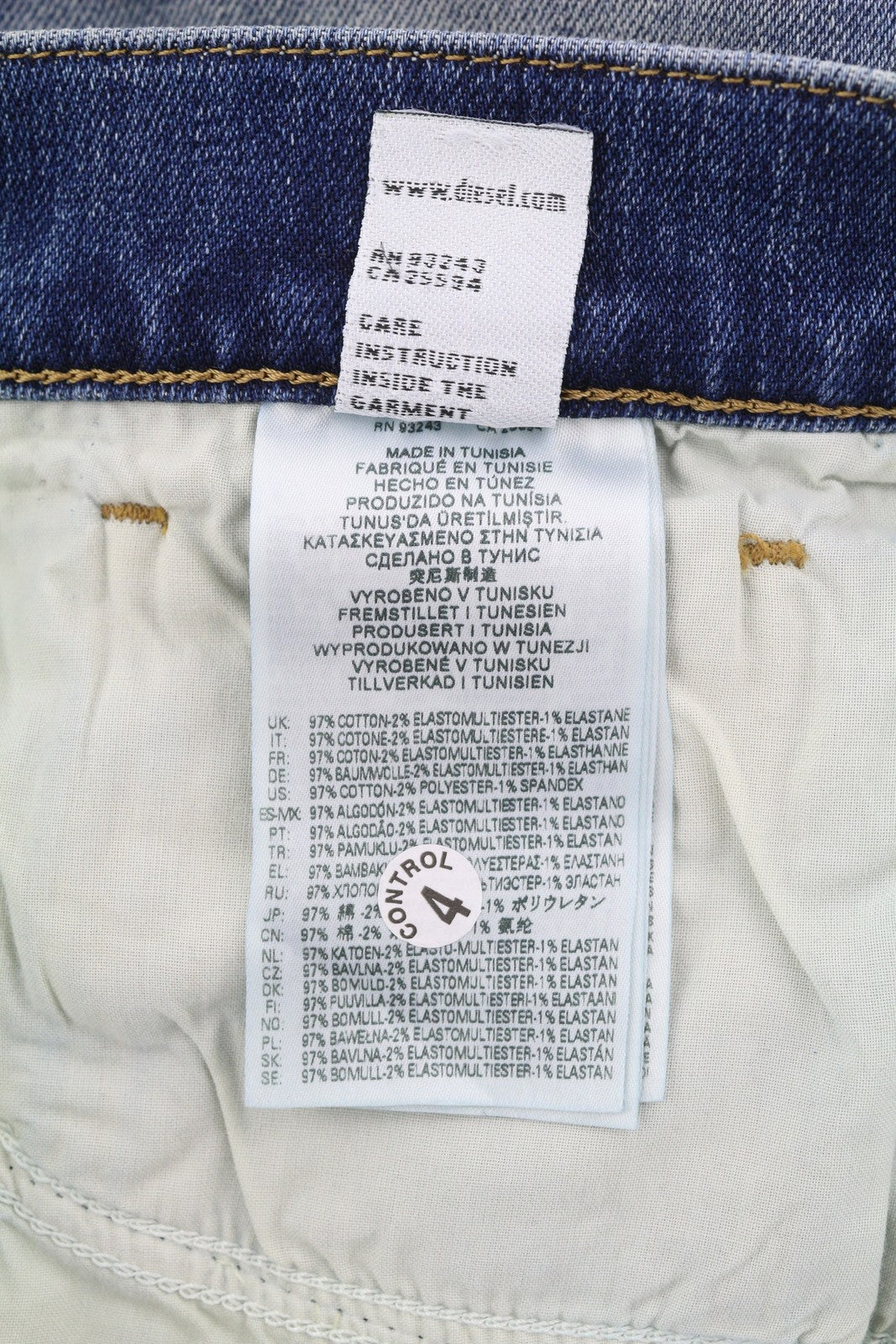 DIESEL D-Fining 009RS vyriški džinsai W31/L30 siaurėjantys tamprūs skalbtos mėlynos spalvos 