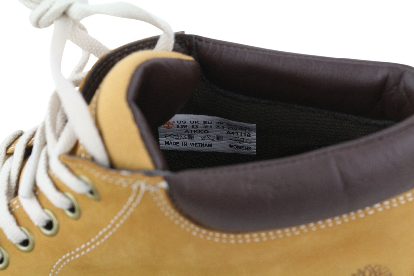 TIMBERLAND A1KKQ moteriški bateliai EU39/39.5 rudi odiniai bateliai su raišteliais ant kulkšnies, Ortholite raštu. 