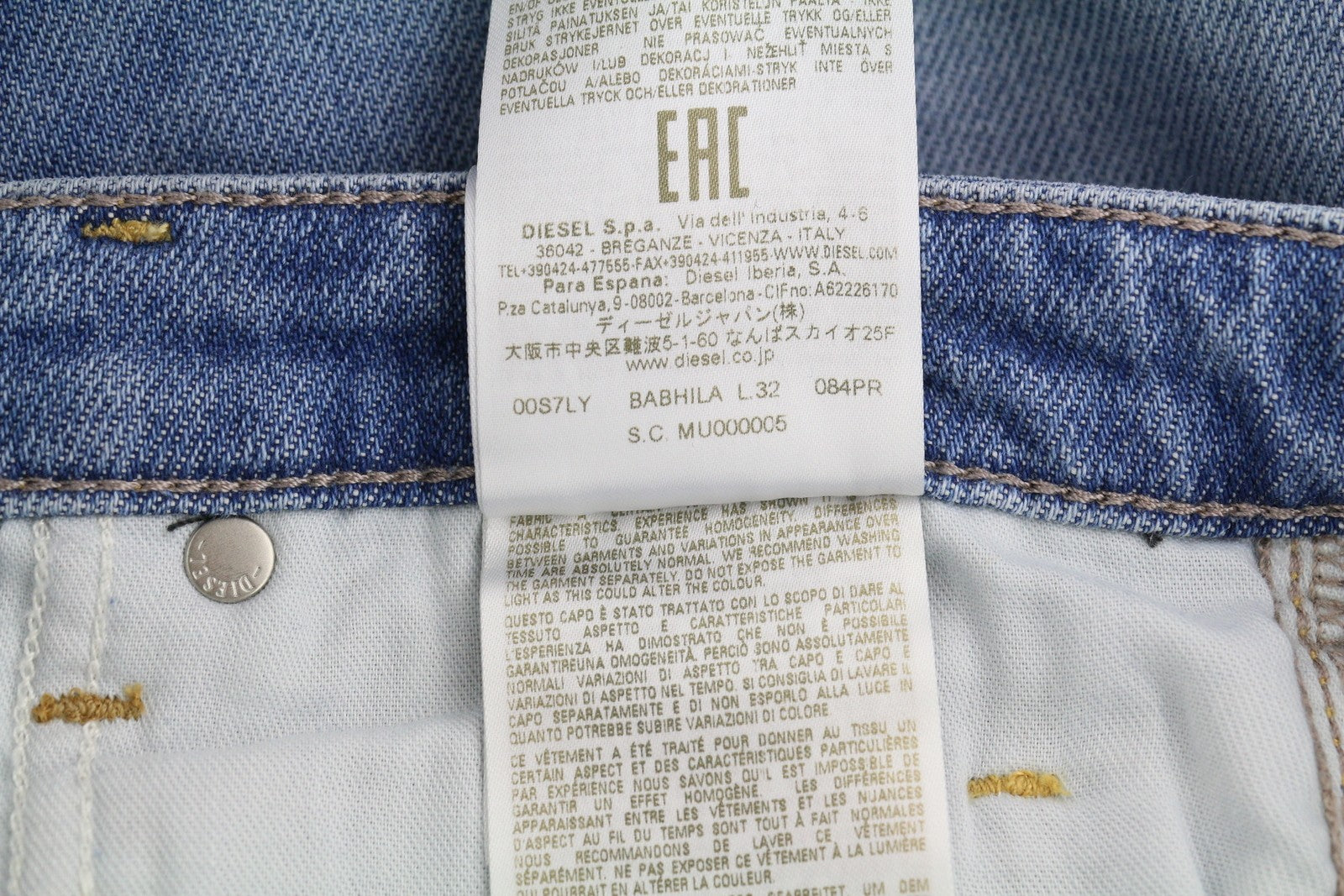 DIESEL Babhila 084PR moteriški džinsai W28/L32 Slim Regular Stretch, RRP150, mėlyni