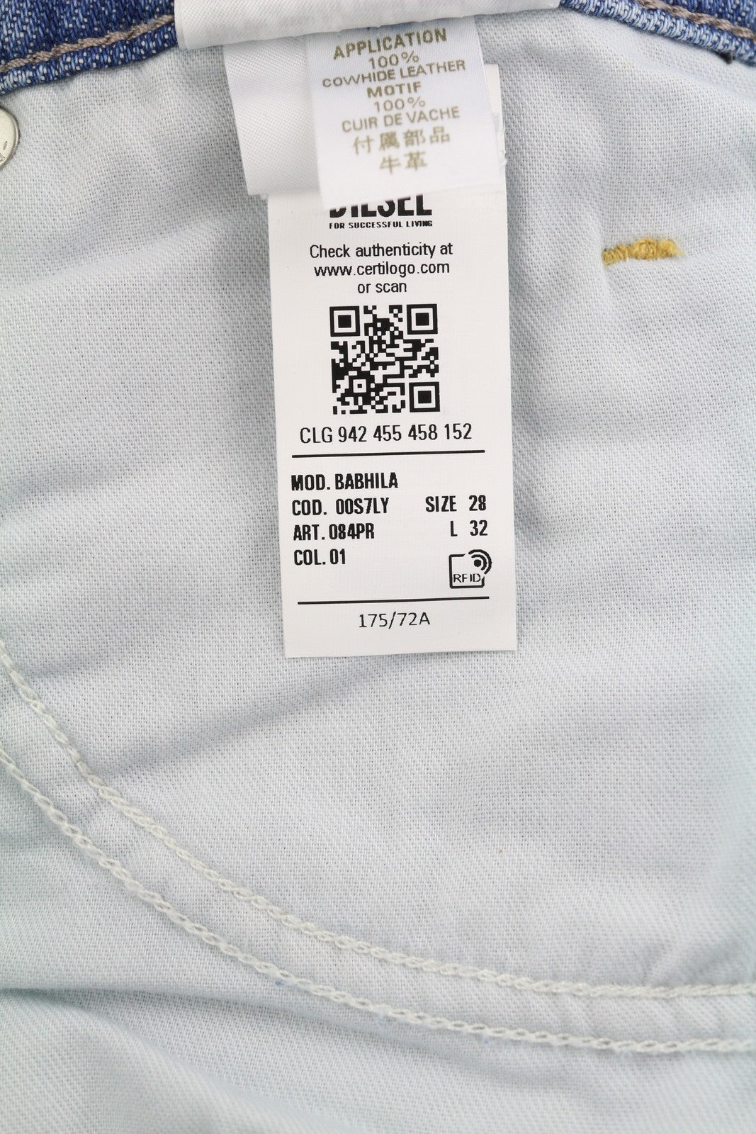 DIESEL Babhila 084PR moteriški džinsai W28/L32 Slim Regular Stretch, RRP150, mėlyni