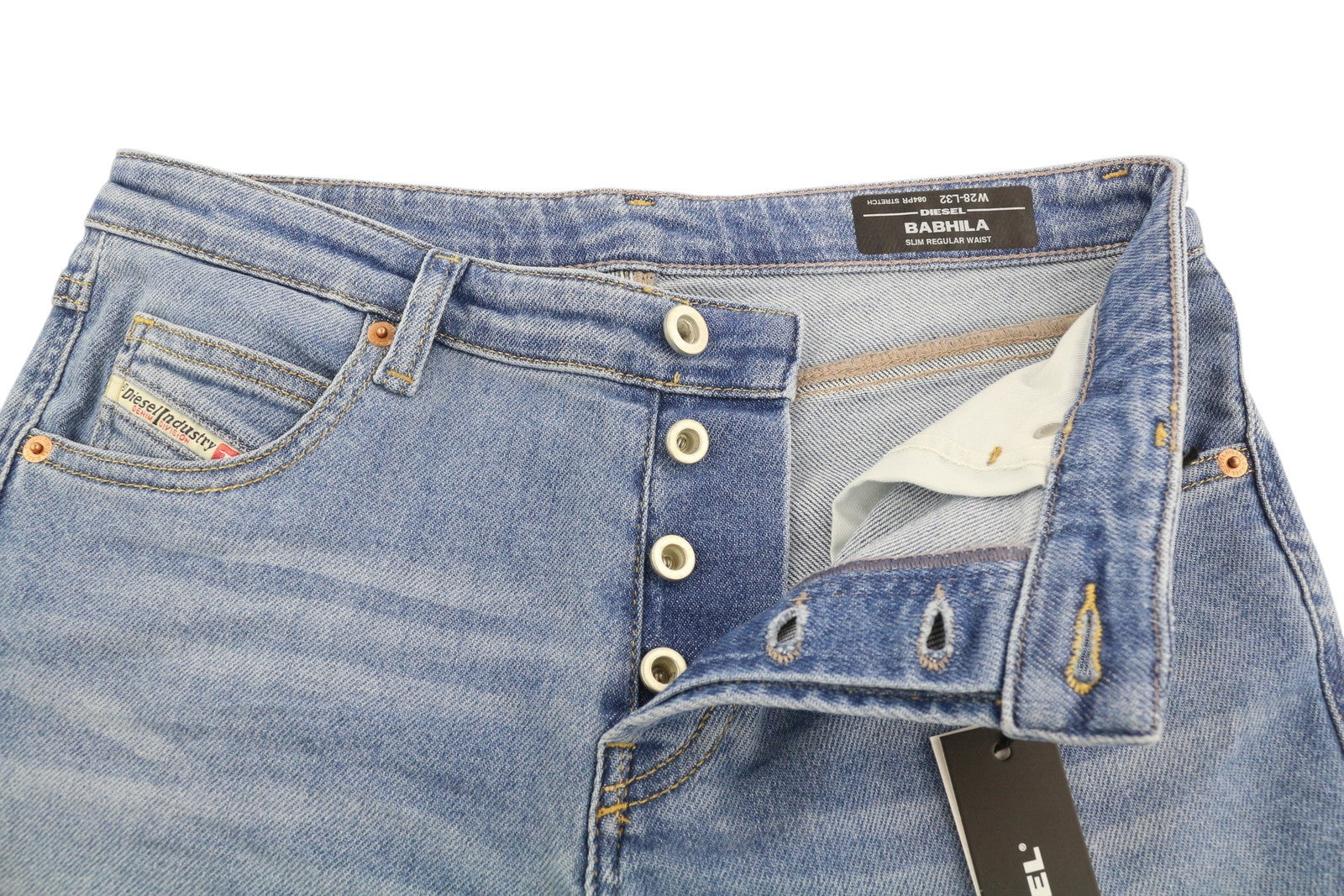 DIESEL Babhila 084PR moteriški džinsai W28/L32 Slim Regular Stretch, RRP150, mėlyni