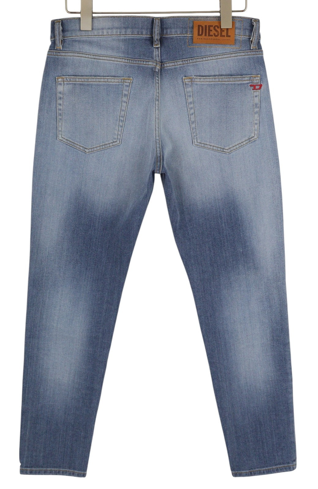 DIESEL D-Strukt 009NF vyriški džinsai W31/L30 Slim Stretch su užtrauktuku, skalbtos mėlynos spalvos 