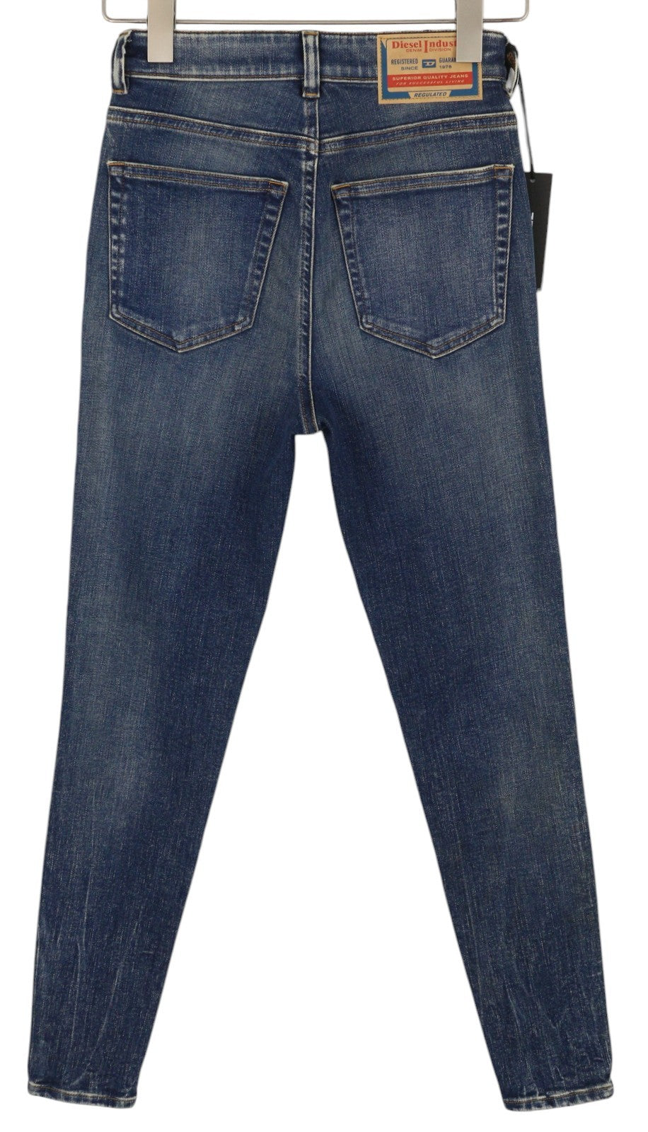 DIESEL D-Slandy-High-Z 09C20 moteriški džinsai W26/L32 aptempti, skalbti, rekomenduojama mažmeninė kaina – 160 €, mėlyni 