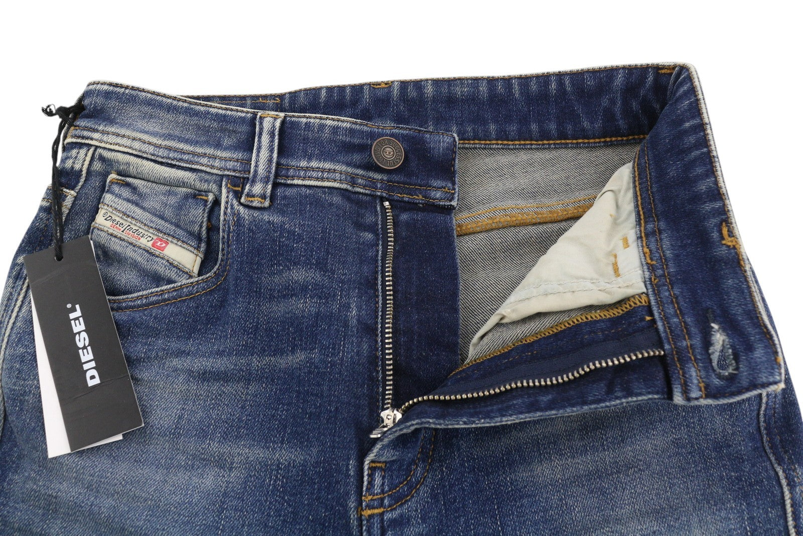 DIESEL D-Slandy-High-Z 09C20 moteriški džinsai W26/L32 aptempti, skalbti, rekomenduojama mažmeninė kaina – 160 €, mėlyni 