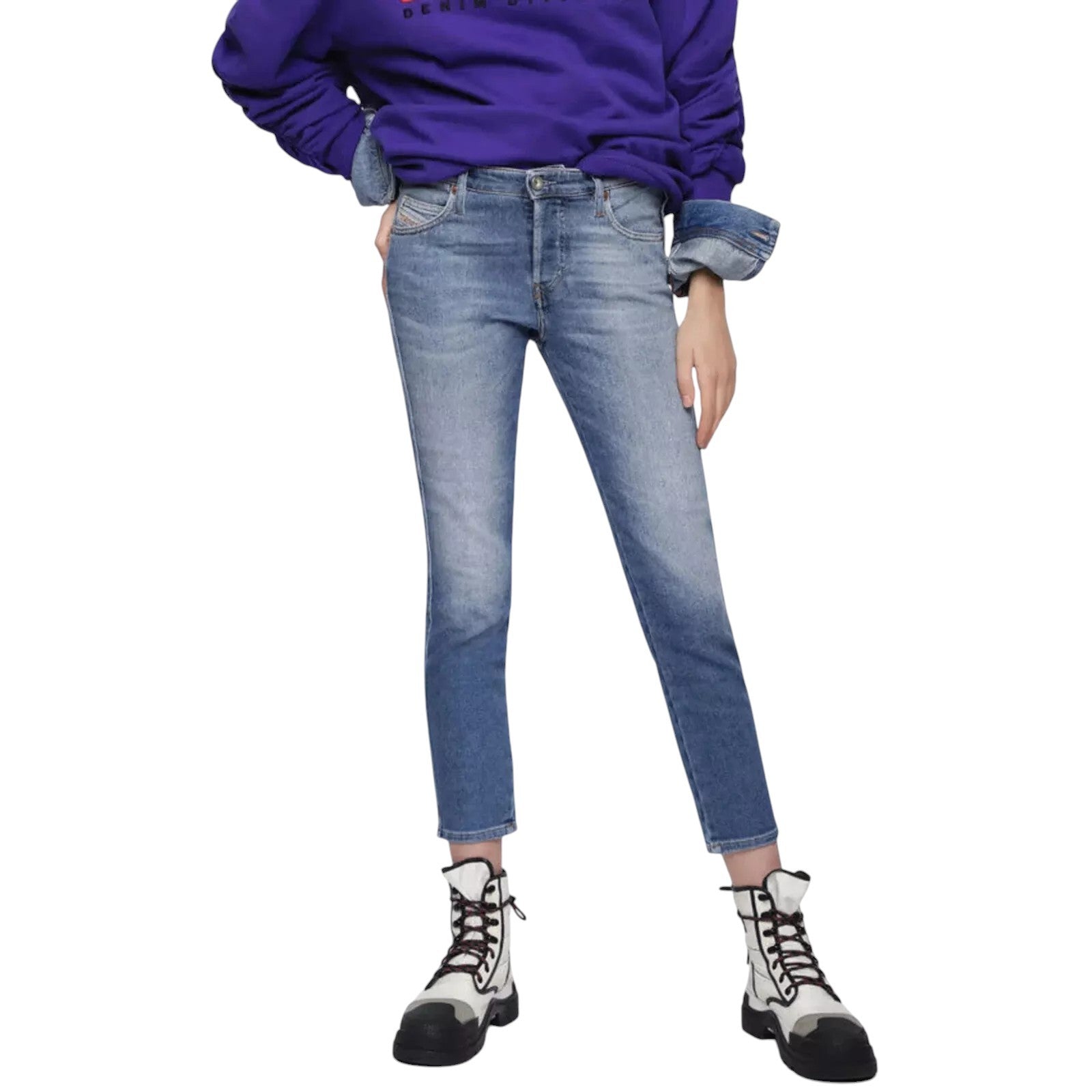 DIESEL Babhila 084PR moteriški džinsai W28/L32 Slim Regular Waist Tamprūs, RRP 150 € 