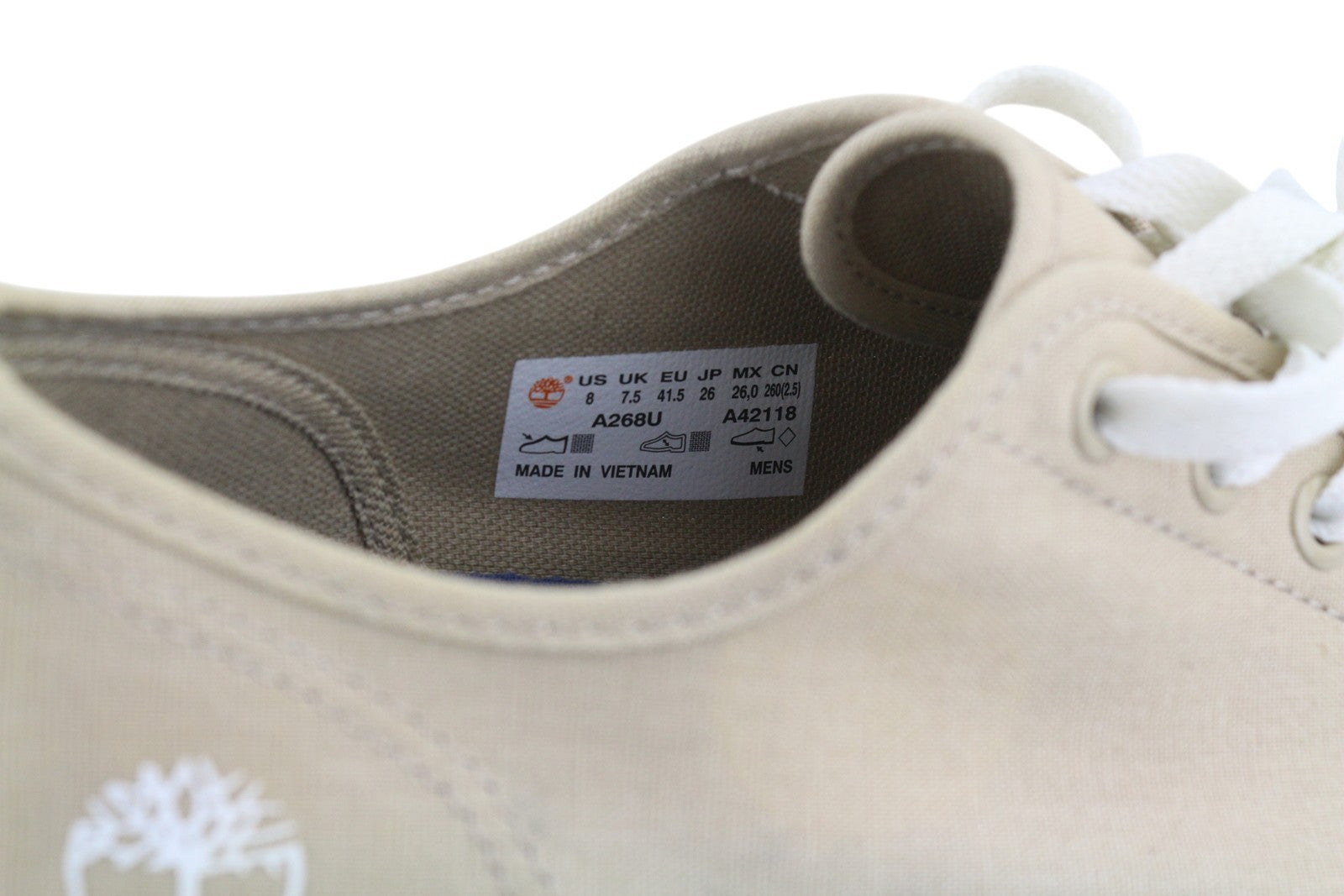 TIMBERLAND A268U vyriški sportbačiai EU41.5/42 smėlio spalvos, žema pakulnė, suvarstomi laisvalaikio bateliai 