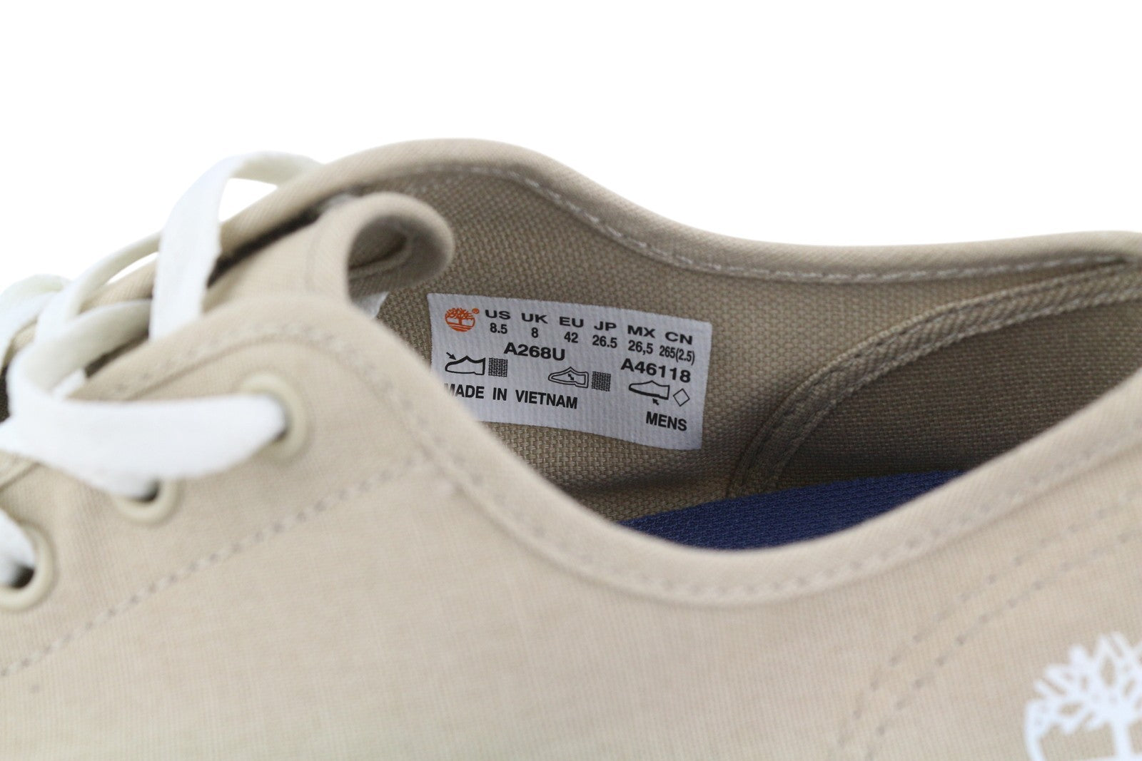 TIMBERLAND A268U vyriški sportbačiai EU41.5/42 smėlio spalvos, žema pakulnė, suvarstomi laisvalaikio bateliai 