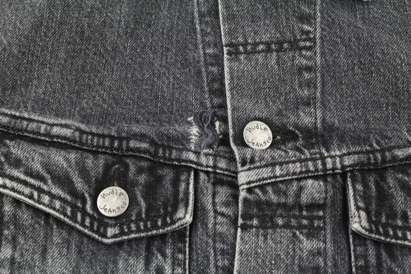 Nudie Jeans Billy Grey Stardust  Mens Jacket S PL Neck Unlined Pockets