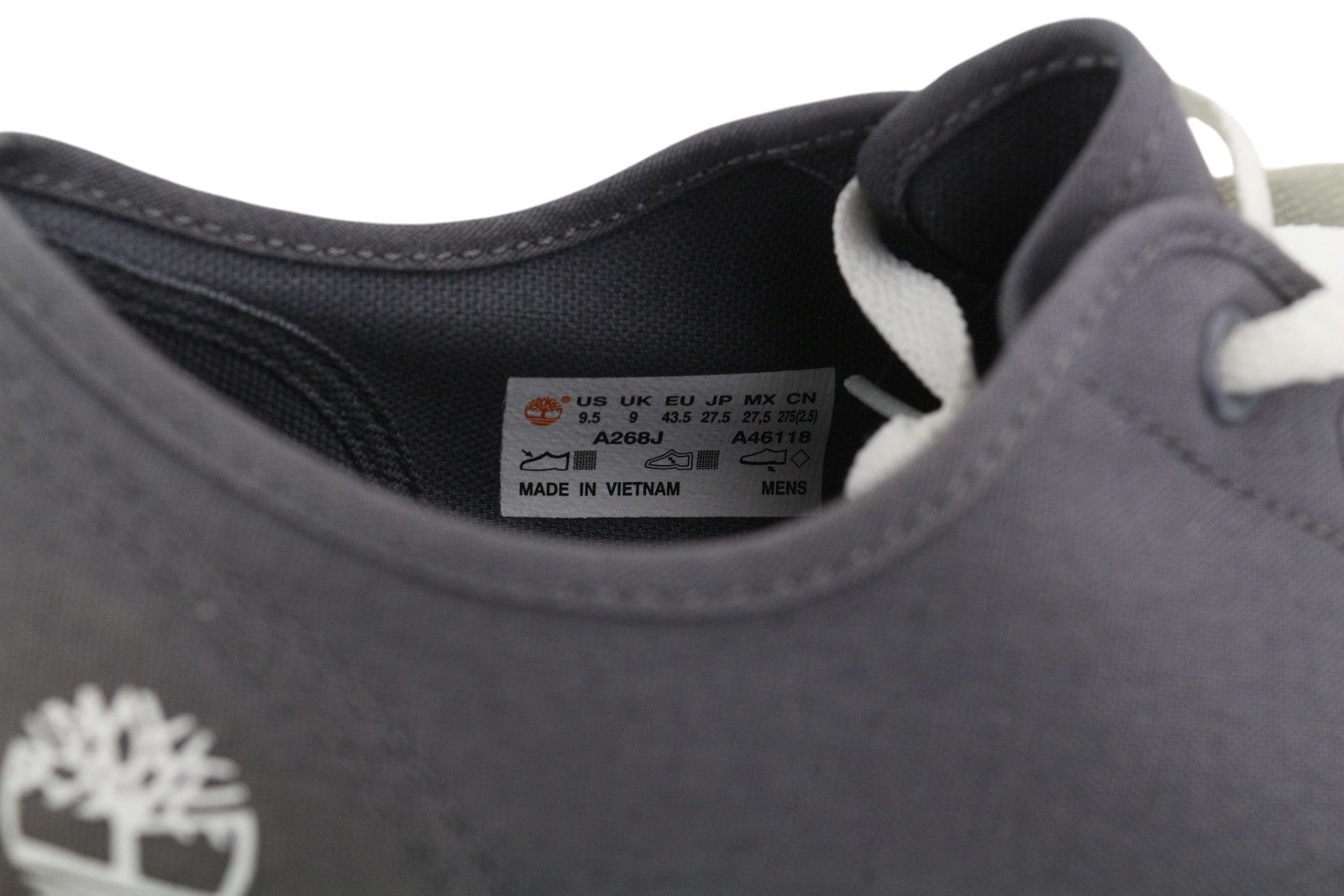 TIMBERLAND A268J vyriški sportbačiai EU43/43.5 pilki žemi bateliai su raišteliais laisvalaikio sportbačiai 