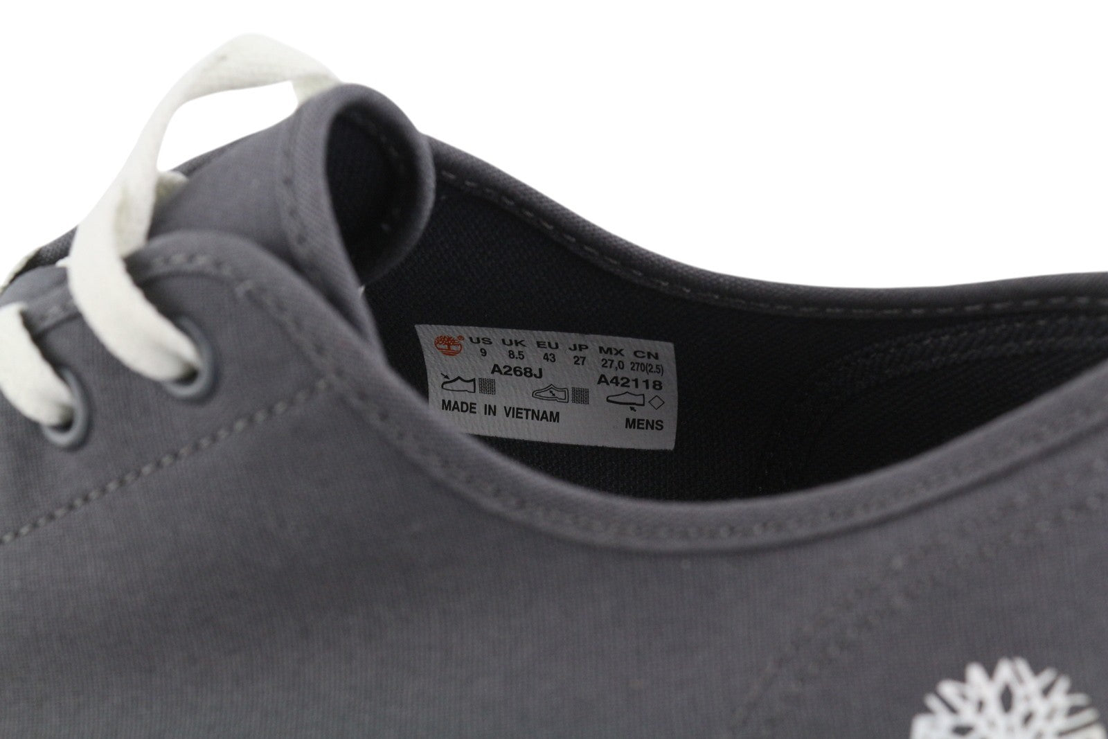 TIMBERLAND A268J vyriški sportbačiai EU43/43.5 pilki žemi bateliai su raišteliais laisvalaikio sportbačiai 