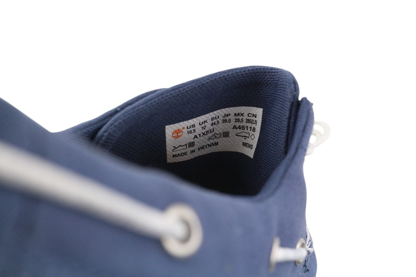 TIMBERLAND A1YEU vyriški batai EU44/44.5 mėlyni su raišteliais užsegami žemapadžiai laiviniai laisvalaikio batai 