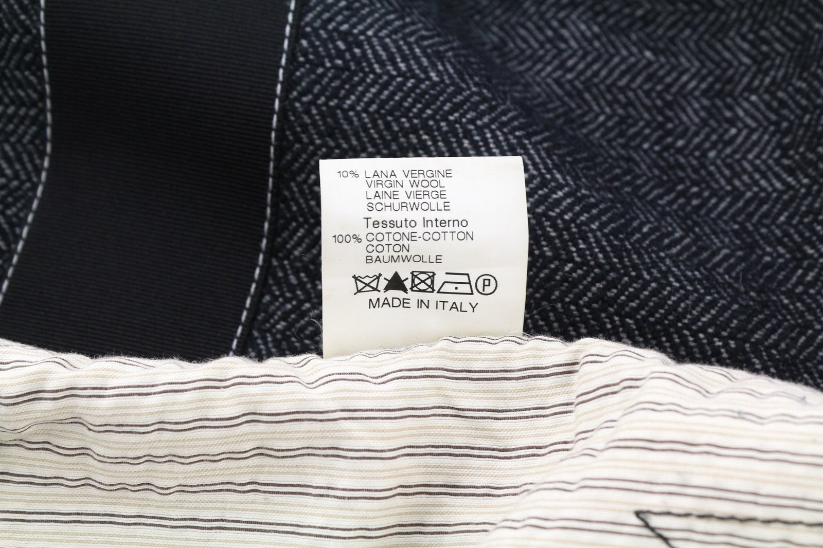 JACOB COHEN J521 vyriškas švarkas 52 tamsiai pilkas su medvilnės vilnos raštu ir be pamušalo 