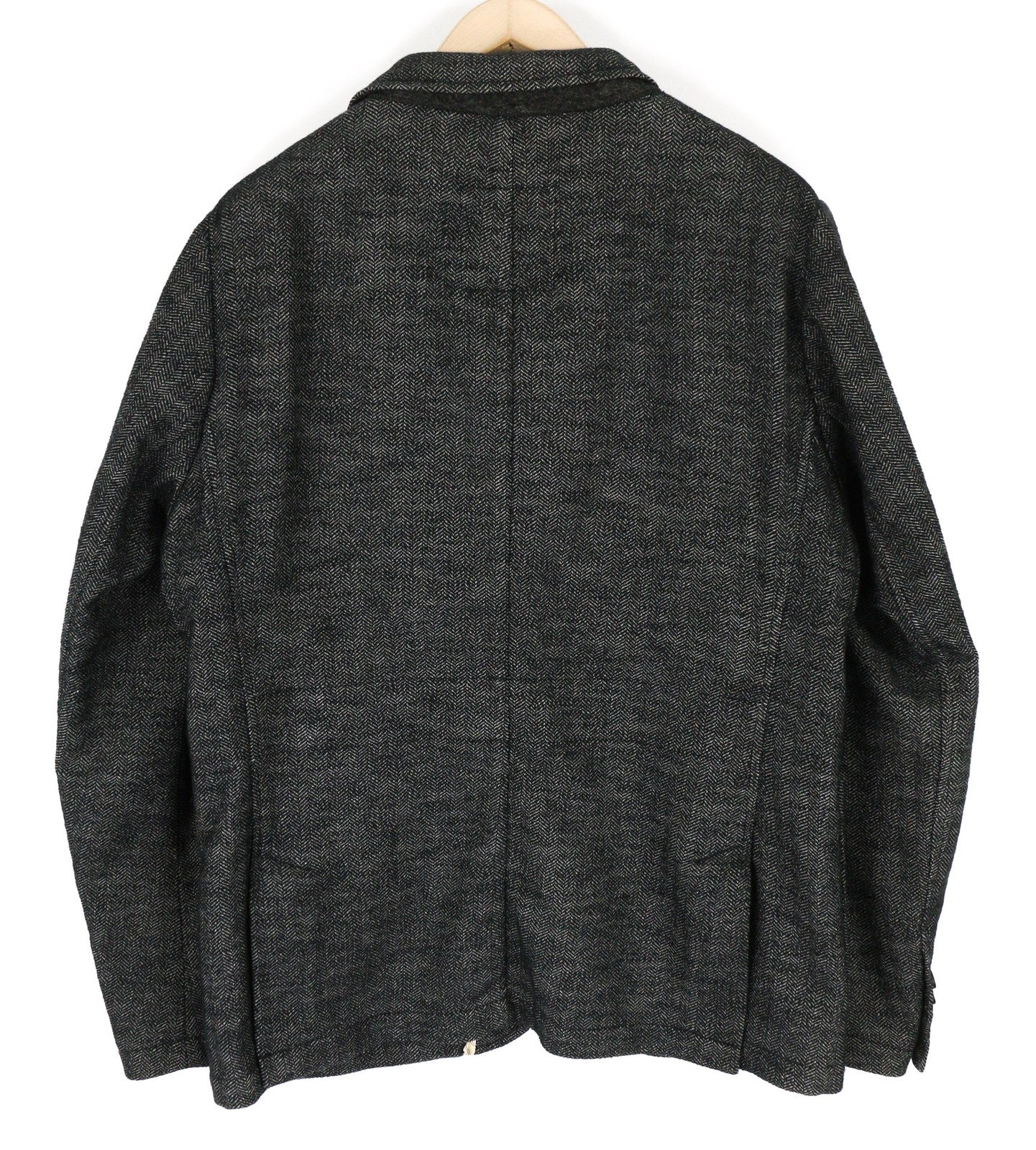 JACOB COHEN J521 vyriškas švarkas 52 tamsiai pilkas su medvilnės vilnos raštu ir be pamušalo 