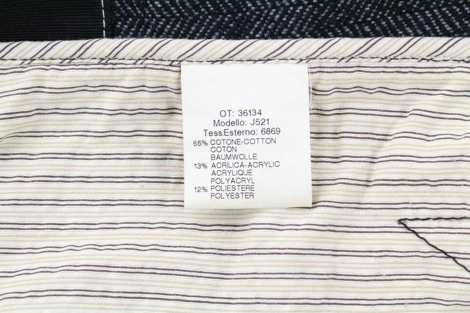 JACOB COHEN J521 vyriškas švarkas 52 tamsiai pilkas su medvilnės vilnos raštu ir be pamušalo 