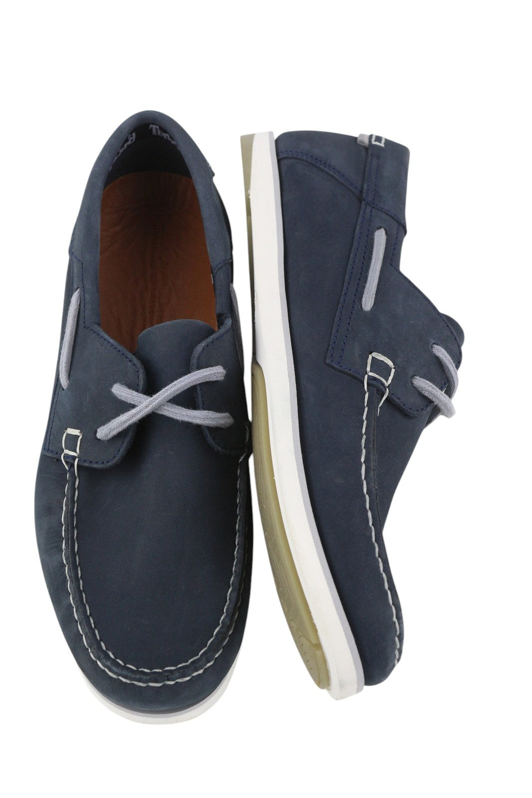 TIMBERLAND A416H vyriški batai EU41.5/42 tamsiai mėlyna odinė valties formos odinė avalynė „True Cloud Comfort“ 