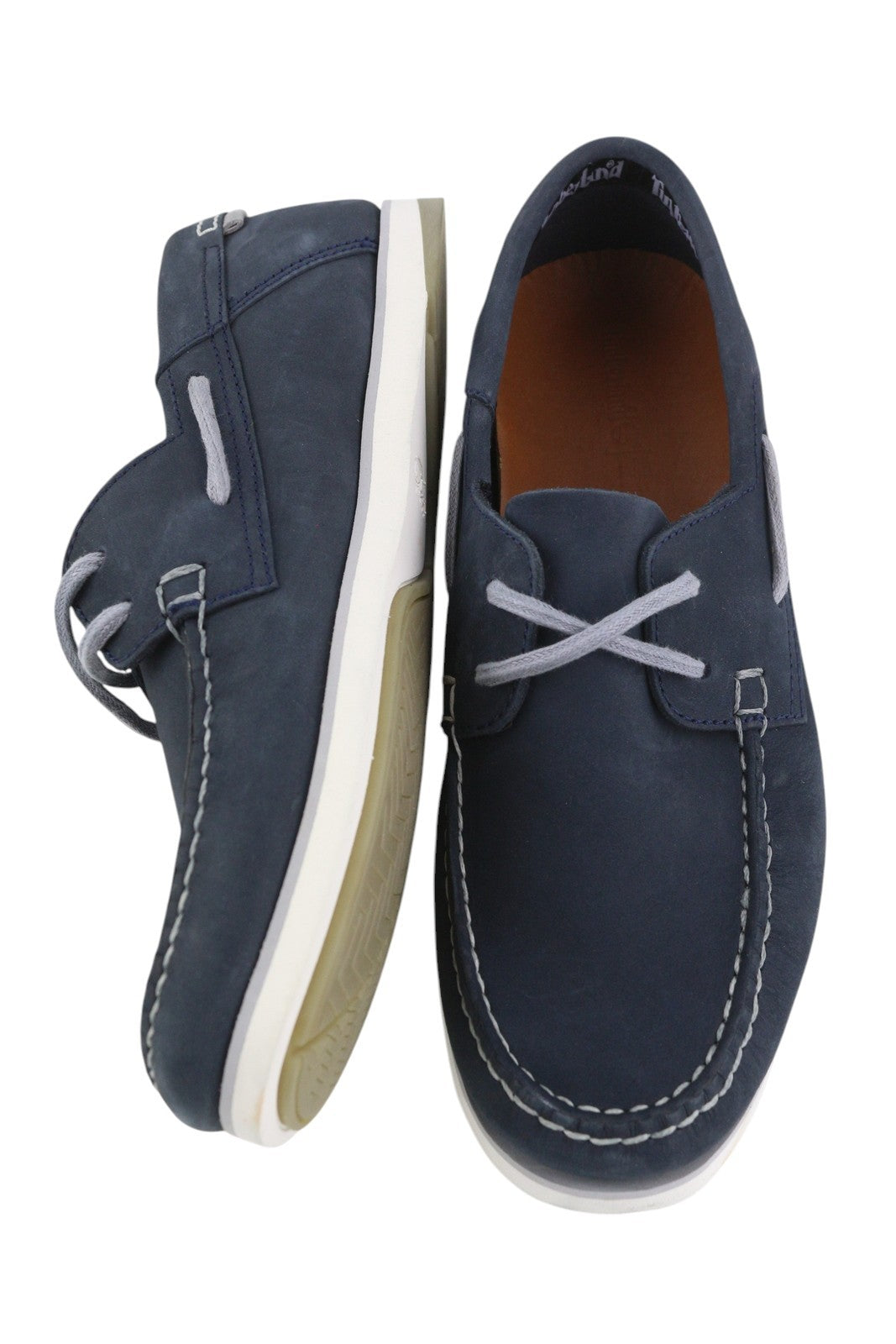 TIMBERLAND A416H vyriški batai EU41.5/42 tamsiai mėlyna odinė valties formos odinė avalynė „True Cloud Comfort“ 