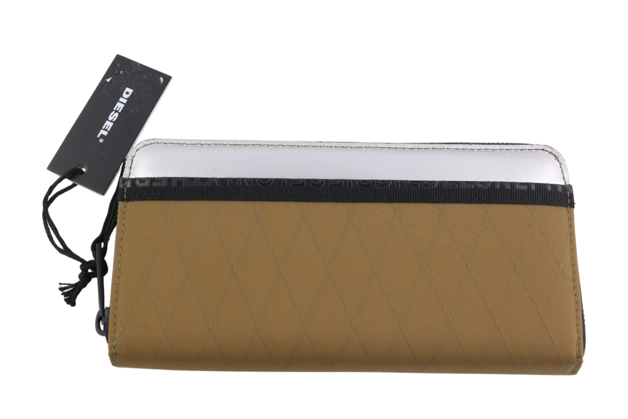 DIESEL moteriška piniginė su 24 kišenėmis, vieno dydžio, ruda, užsegama užtrauktuku, visiems metų laikams. 