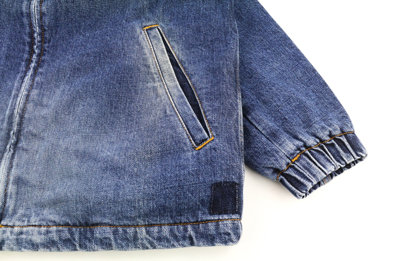 NUDIE Torkel Vintage mėlyna vyriška striukė XS su vilnoniu pamušalu ir išblukusiomis kaklo kišenėmis 